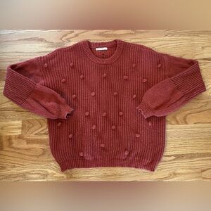Marine Layer Rowan Sweater Womens Bobble Knit Crewneck Rust Pullover Sz Small